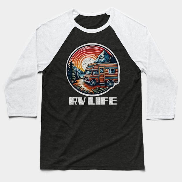 RV Life sunset Baseball T-Shirt by Tofuvanman